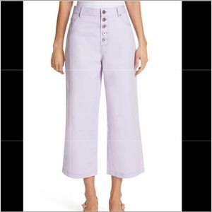 Kate Spade Purple Cropped Wide Leg jeans